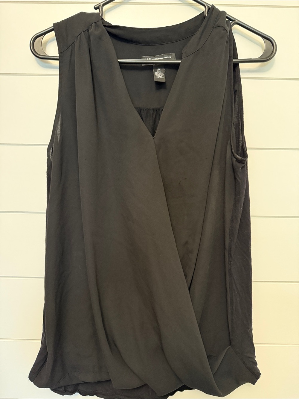 INC International Concepts Black Sleeveless Surplice Camisole